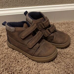 Brown Kids Shoes with Velcro Straps